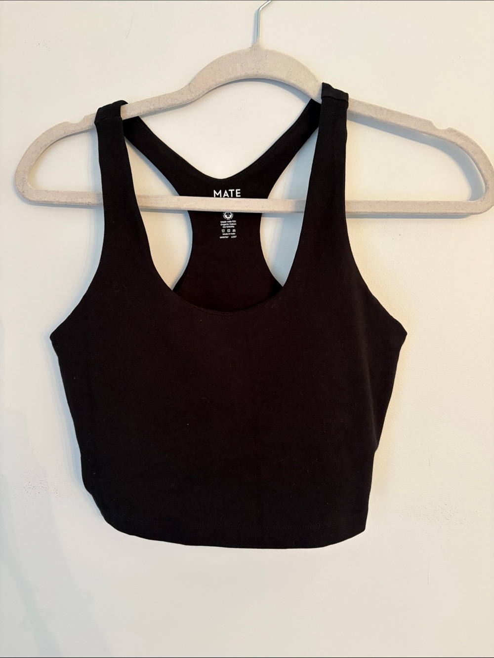 Mate the Label Oragnic Cropped Stretch Racer Tank Small NWOT